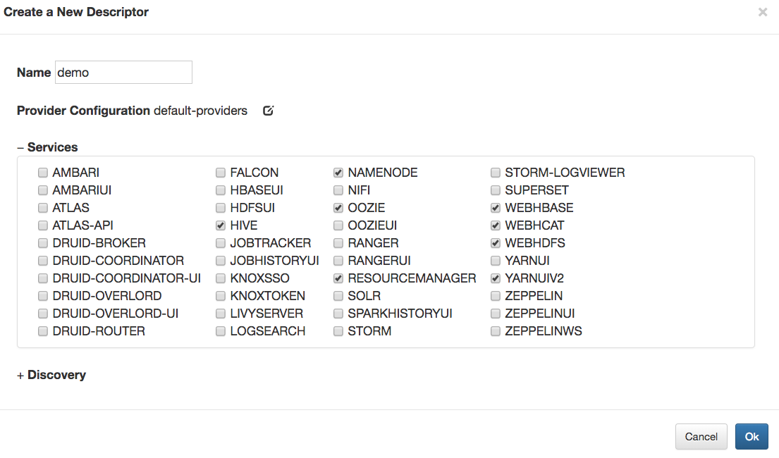 New Descriptor Dialog
