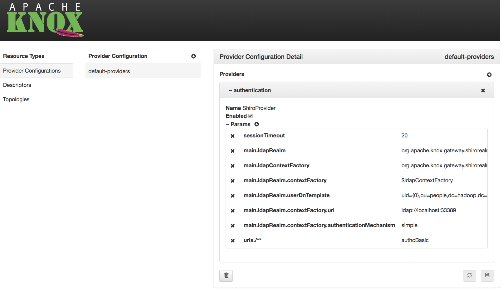 Provider Configuration View