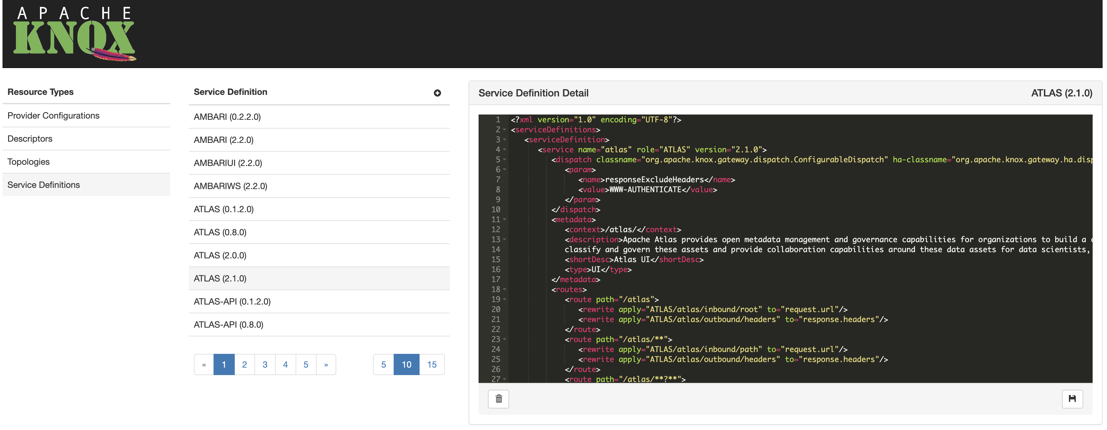 Service Definition Details
